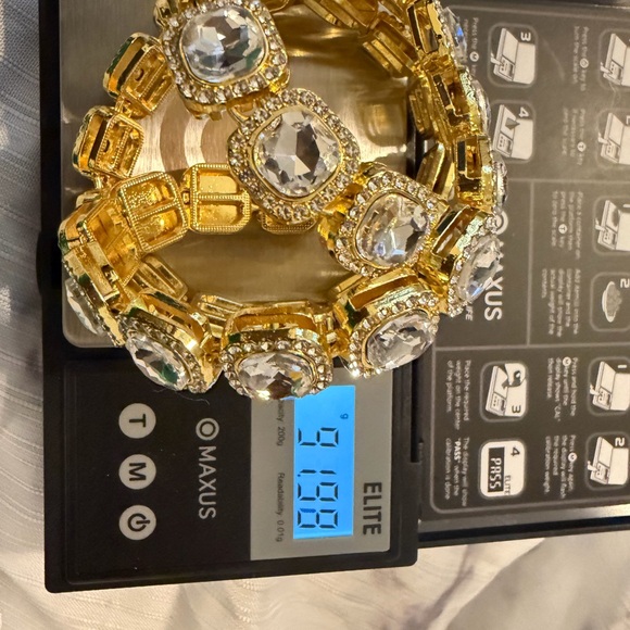 Gold Tone Cushion-Cut Crystal Tennis Statement Necklace – Vintage Inspired Glam - Picture 10 of 10